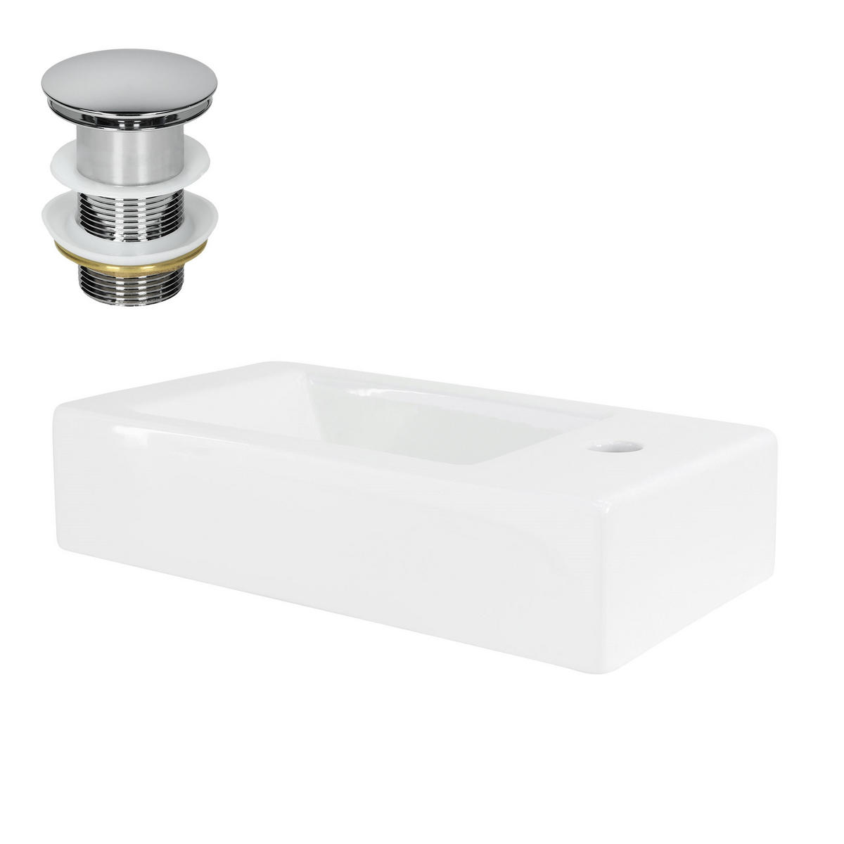 WASCHBECKEN - Weiß, Keramik (26/11/46cm) - ML-DESIGN