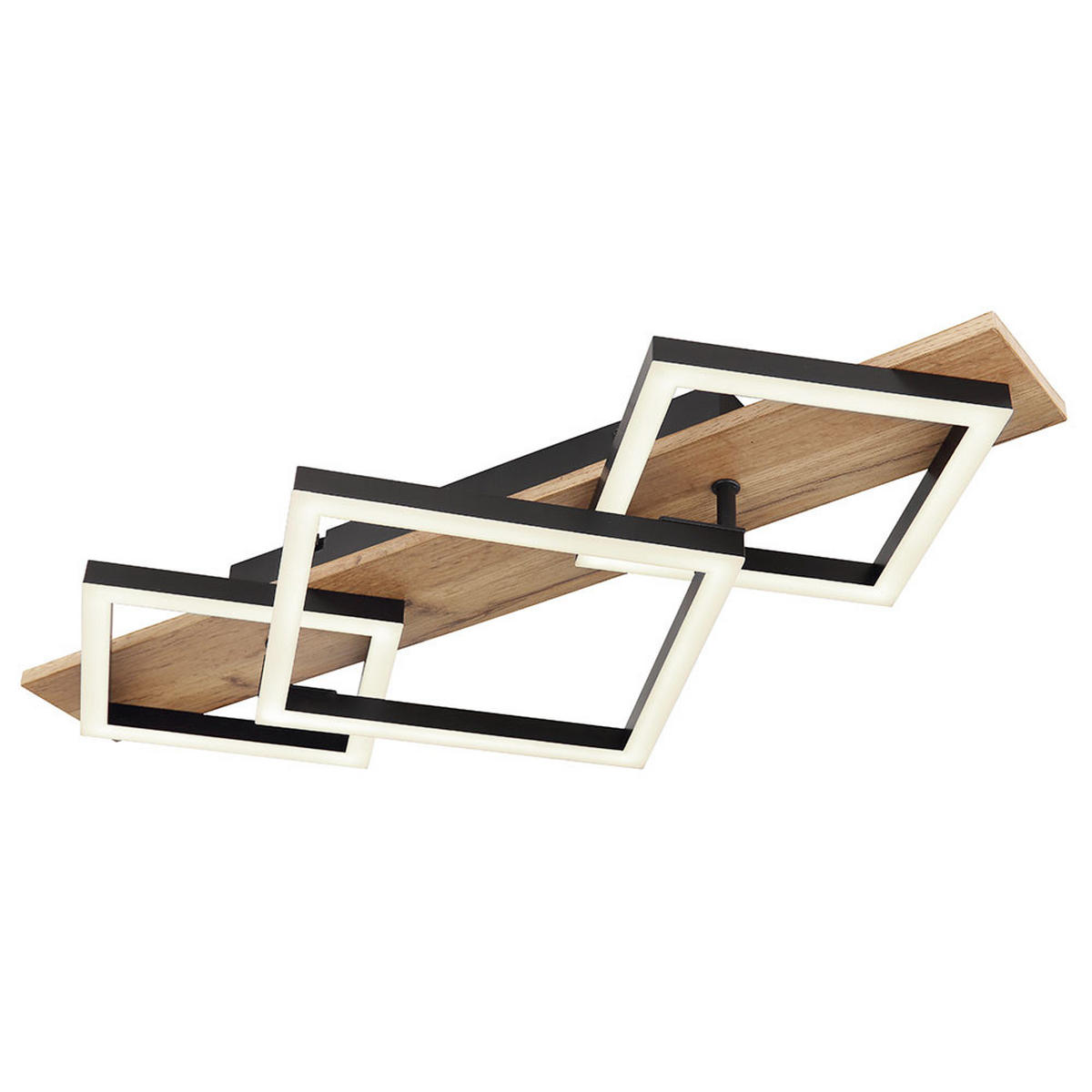 LED DECKENLEUCHTE Metall Schwarz Holzoptik - Schwarz, Metall (61/31/8.5cm) - Globo Lighting