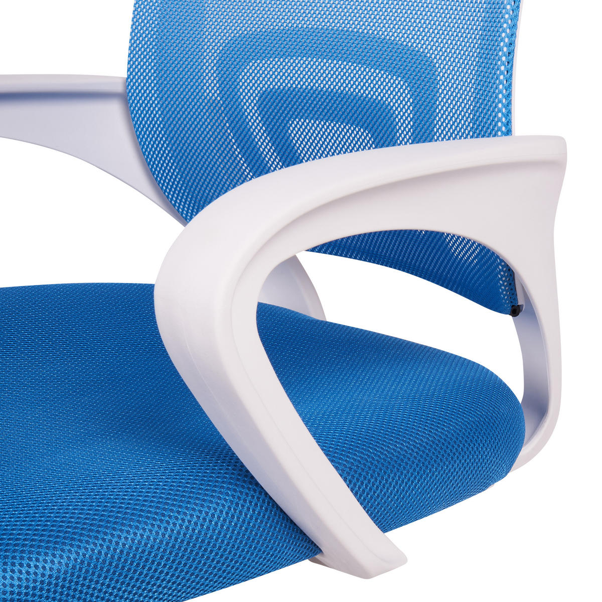 BÜROSTUHL Blau Solid - Blau/Silberfarben, Textil (60/88/60cm) - Beliani