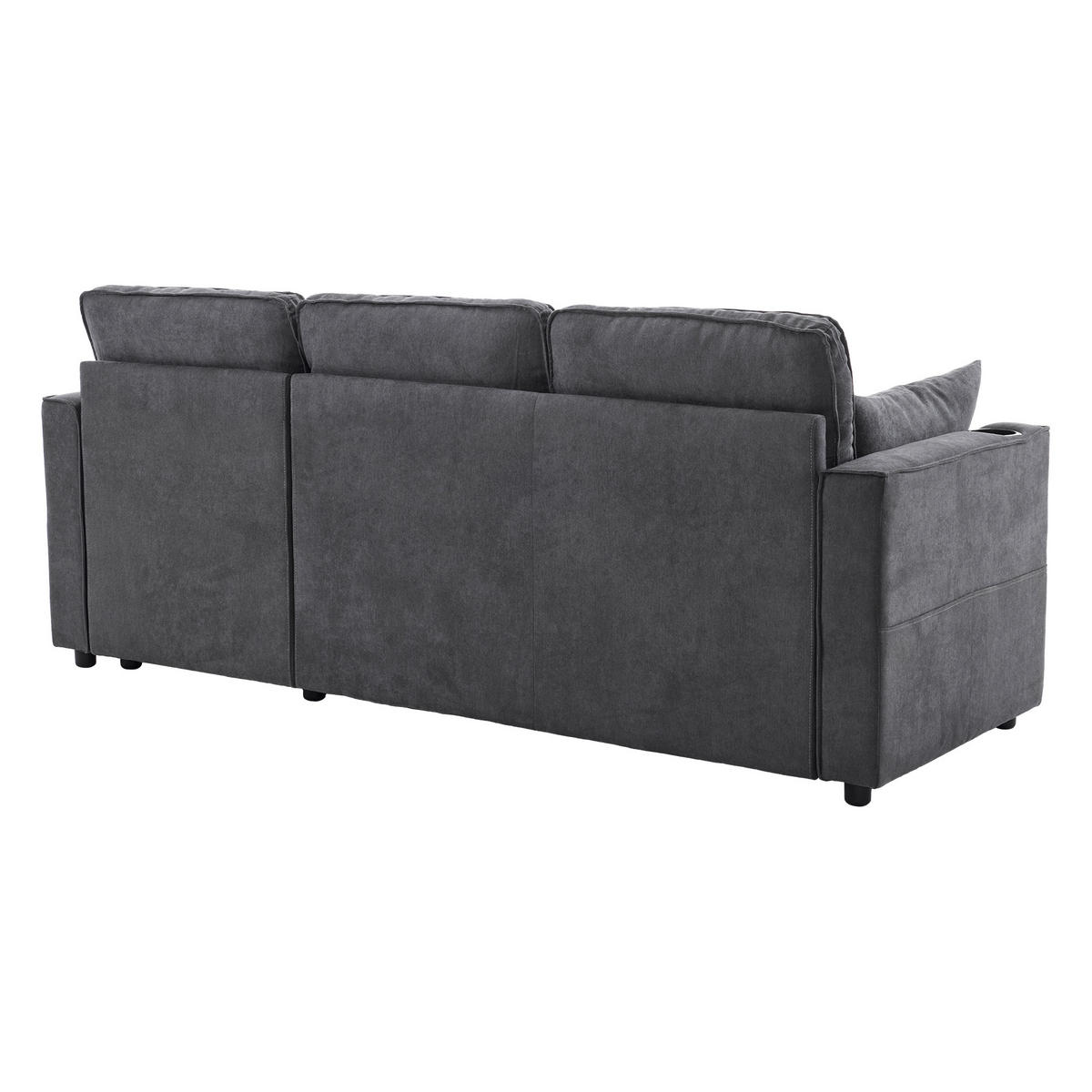 ECKSCHLAFSOFA 211/129,5/86 cm Grau - Grau, Textil (129.5/211cm)
