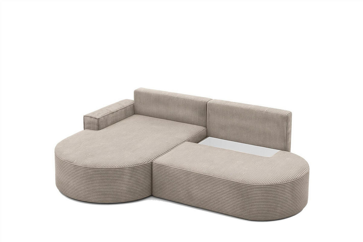ECKSOFA Girona Mit Schlaffunktion - Braun, Holzwerkstoff/Textil (278/179cm) - Fun Möbel