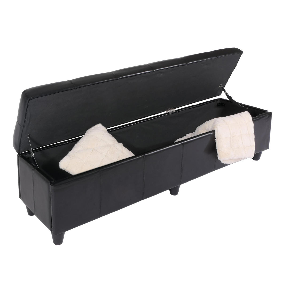 SITZBANK MIT AUFBEWAHRUNG XXL Schwarz - Schwarz, Textil (180/45/45cm) - MCW