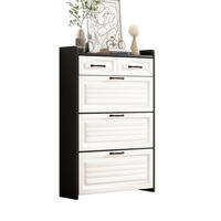 SCHUHSCHRANK 80/23,5/131 cm mit 3 Klappen und 2 Schubladen in Weiß - Weiß, Holzwerkstoff (80/131/23.5cm) - BEAOK