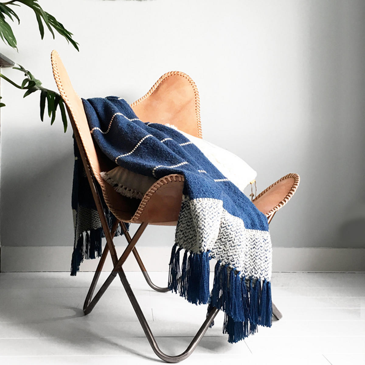 DECKE Berber Blau - Blau, Textil (125/150cm) - Malagoon