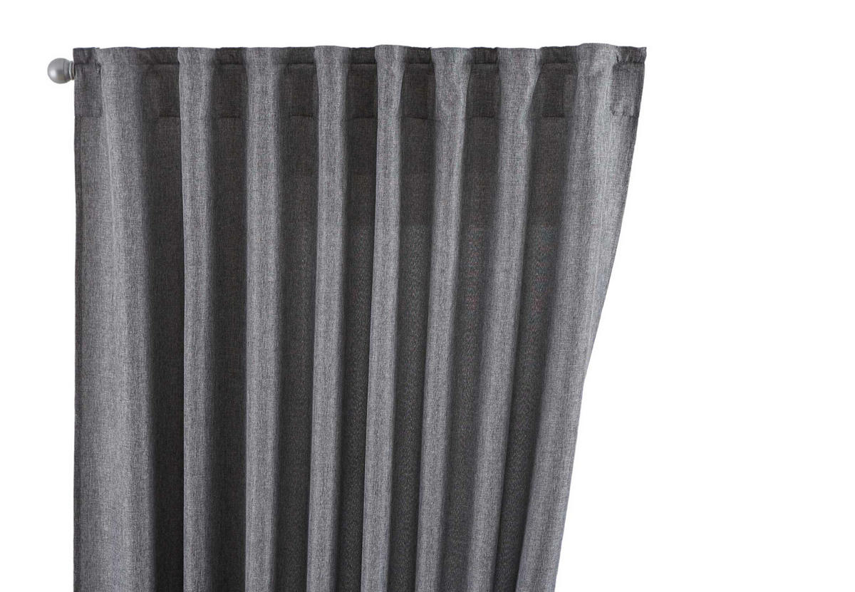 SCHLAUFENGARDINE »Jena« HxB 145x140 cm Grau - Grau, Textil (140/145cm) - Gardinenbox