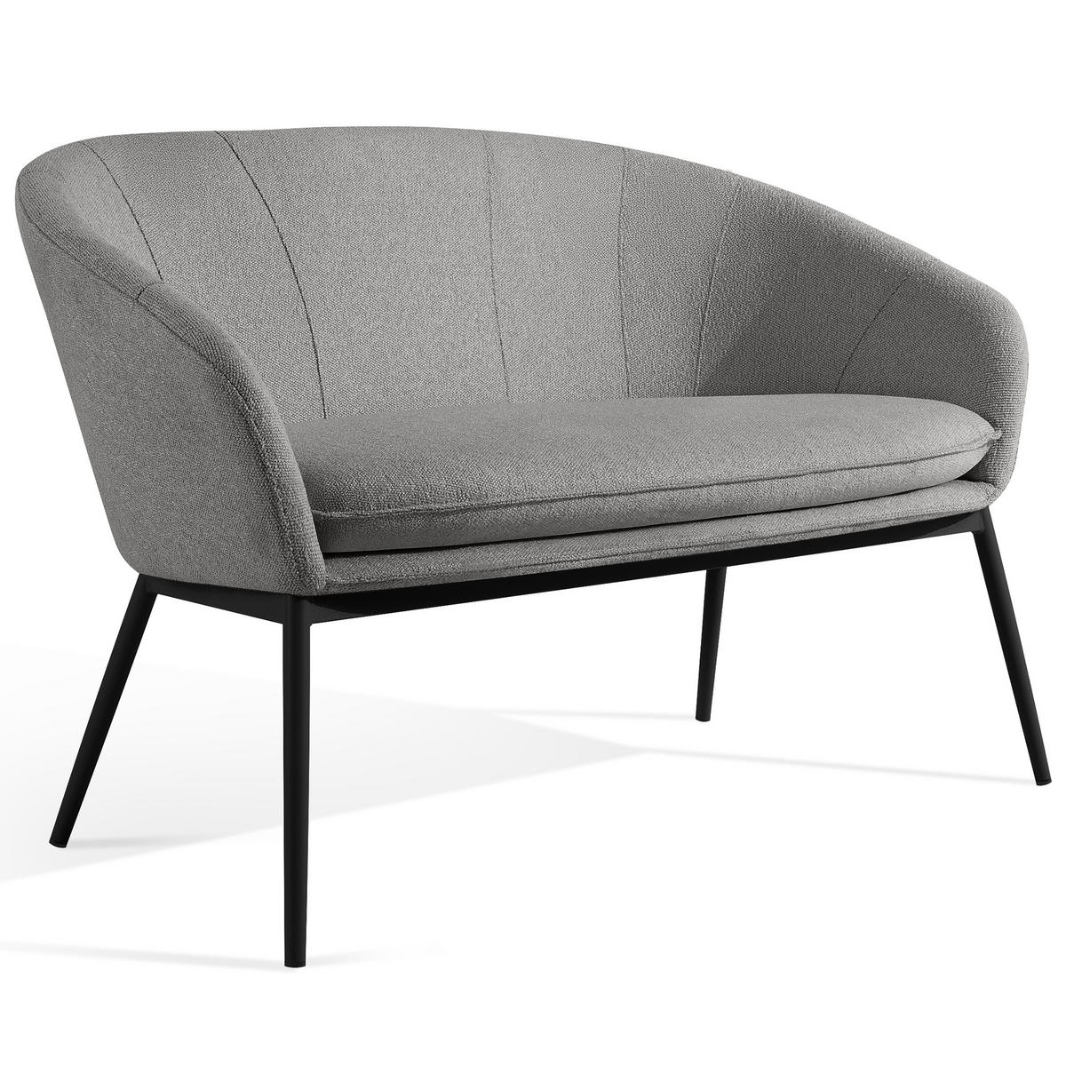 GARTENSOFA SOLIS - Grau, Textil/Metall (118/76/66cm) - KONSIMO®