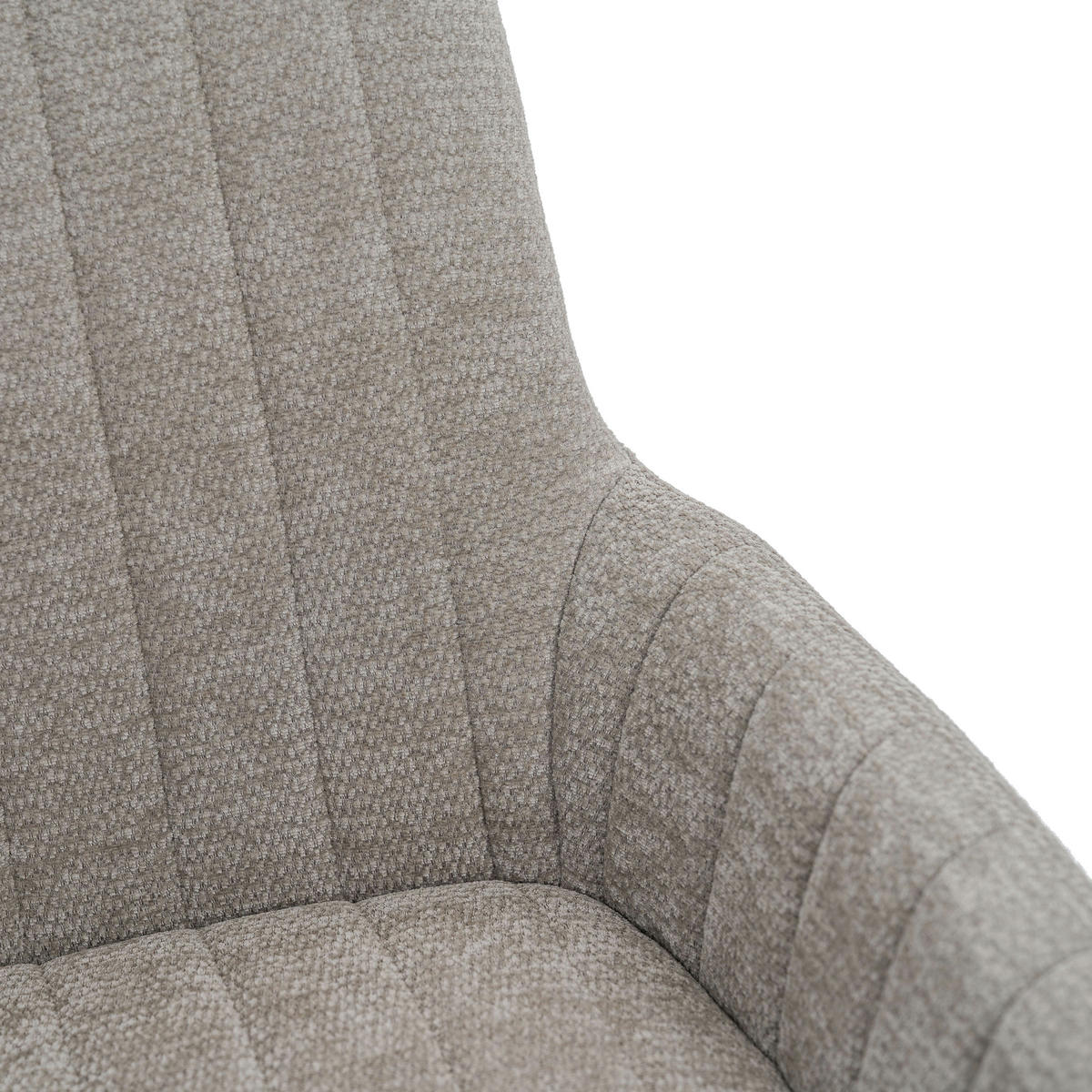 STUHL LUINO drehbar gepolsterter mit Steppung - hellgrau - Chenille - Hellgrau/Schwarz, Textil/Metall (58/87/60cm) - NEW HOME