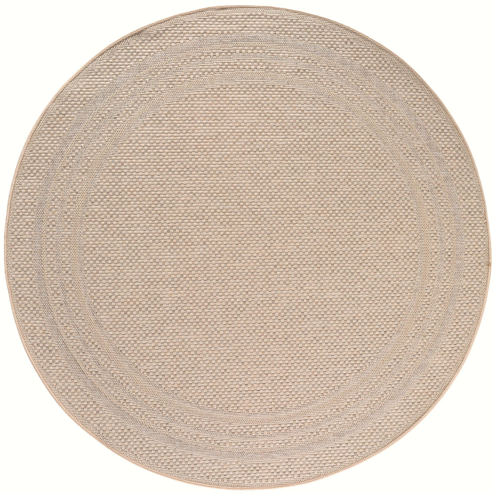 TEPPICH Outdoor VENTOUX in Beige, mit Bordüre, Ø 80 cm - Beige, Textil (80/80cm) - KADIMA DESIGN