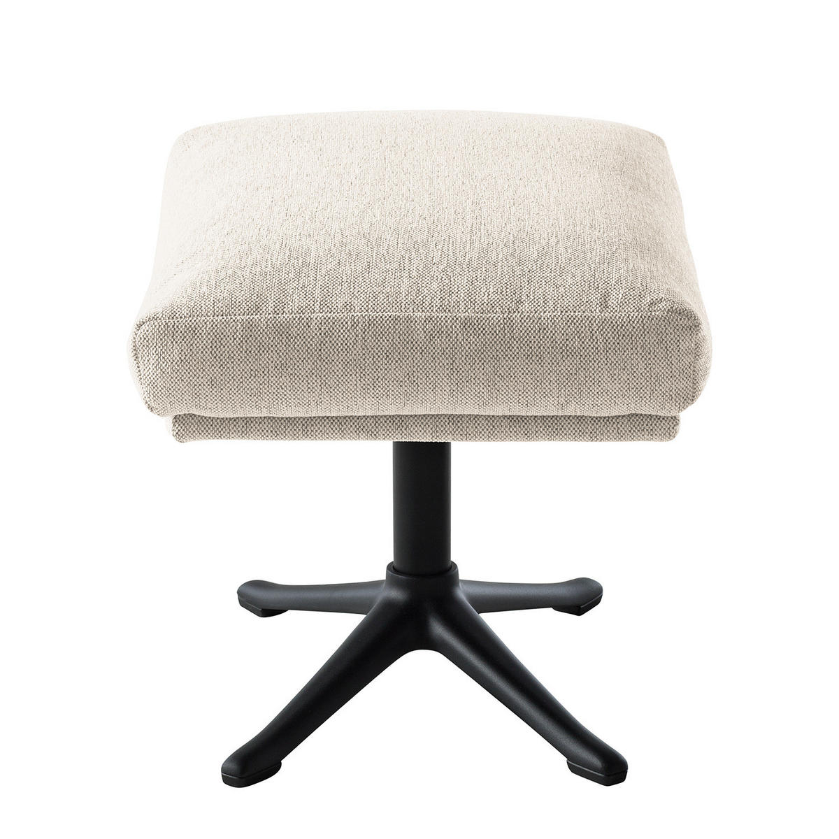 HOCKER mit Kreuzfuß - Beige/Schwarz, Textil/Metall (54/41/41cm) - home24