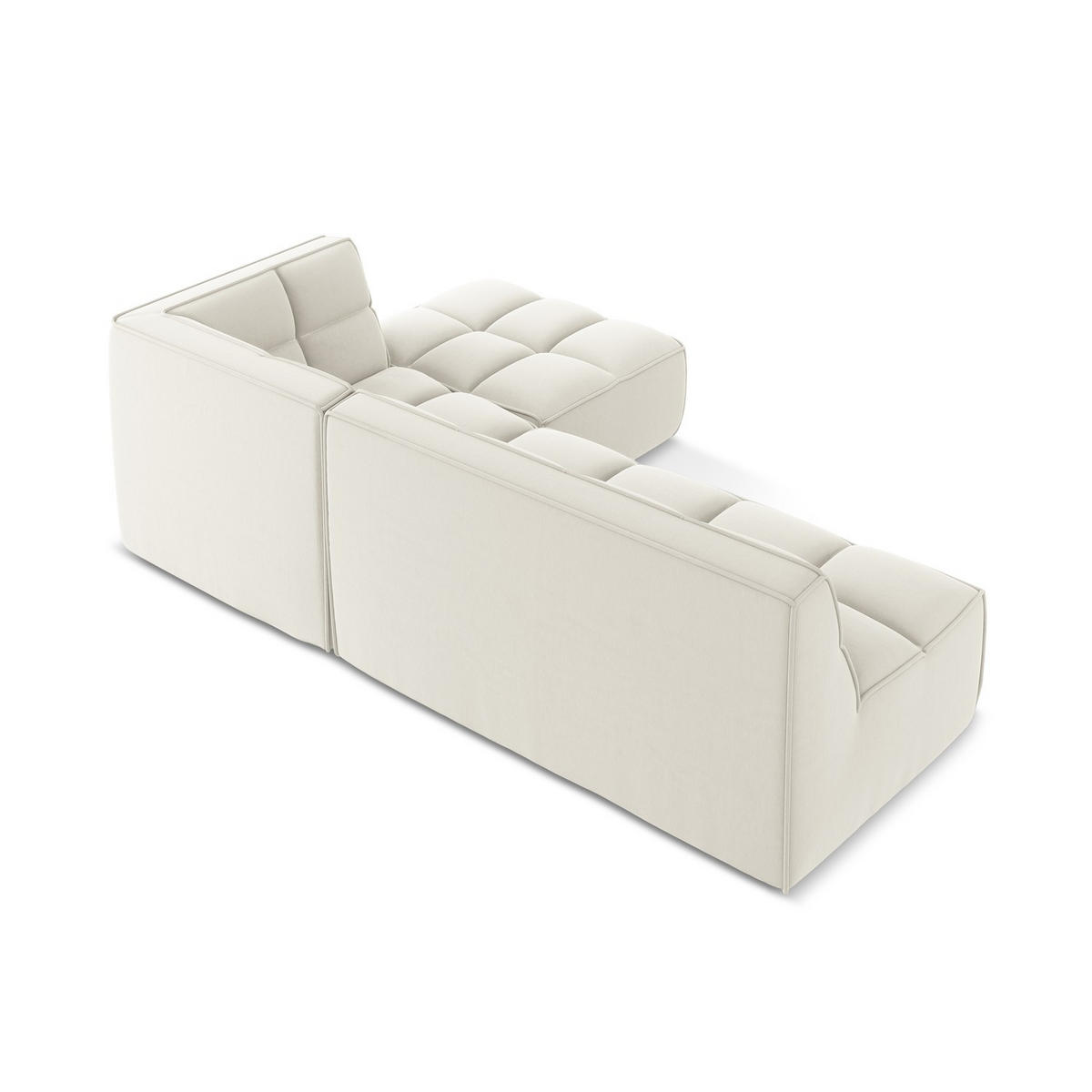 ECKSOFA Beidseitig Samt Stoff Beige - Beige/Creme, Kunststoff/Textil (258/178cm) - LaMiaSofa