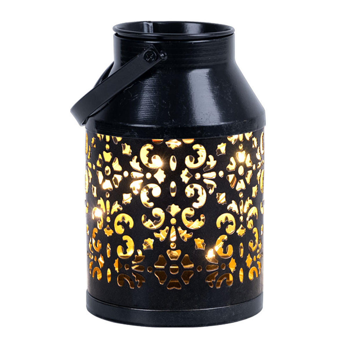 LED SOLARLEUCHTE Metall Schwarz - Schwarz, Metall (10/10/16cm)