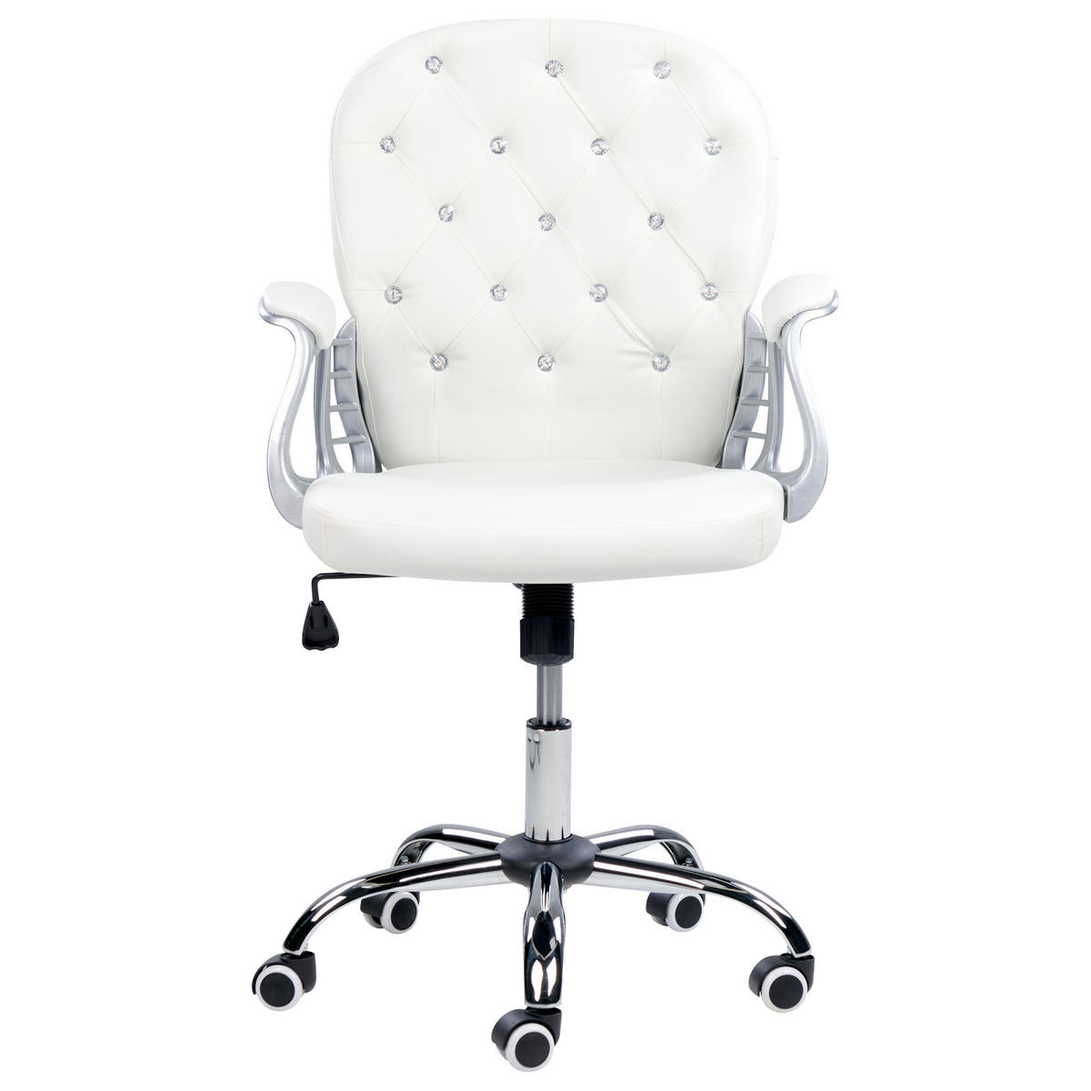 BÜROSTUHL Kunstleder Weiß Princess - Weiß, Textil/Metall (60/98/60cm) - Beliani
