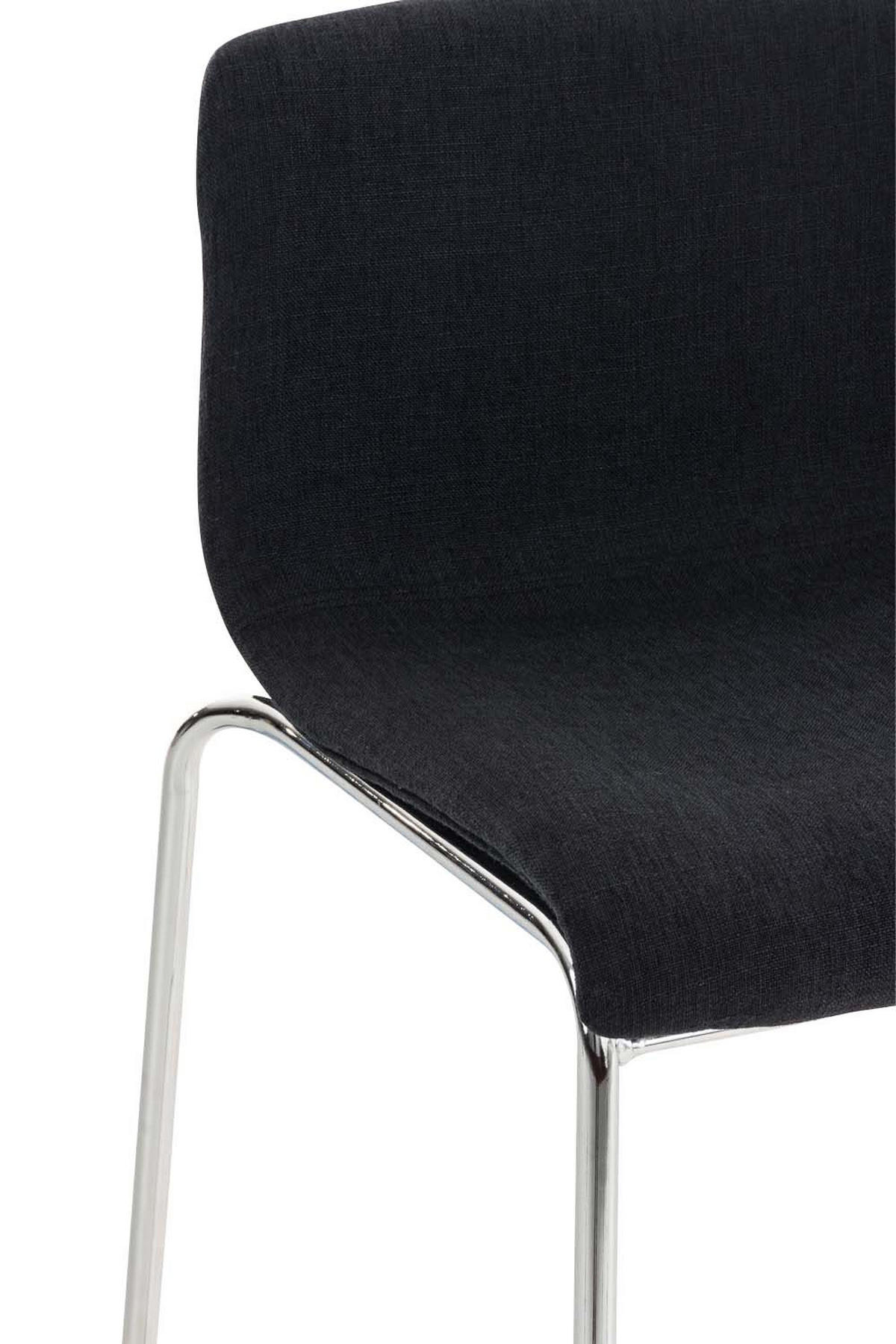 BARHOCKER Tenar Stoff Schwarz Silber - Schwarz, Textil (43/100/48cm) - DELUKE