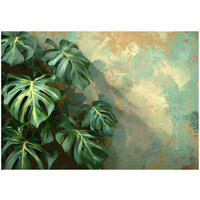 FOTOTAPETE Blätter Vintage Grün Wohnzimmer Tapete 200x140 - Grün, Papier (200/140cm) - Wallarena