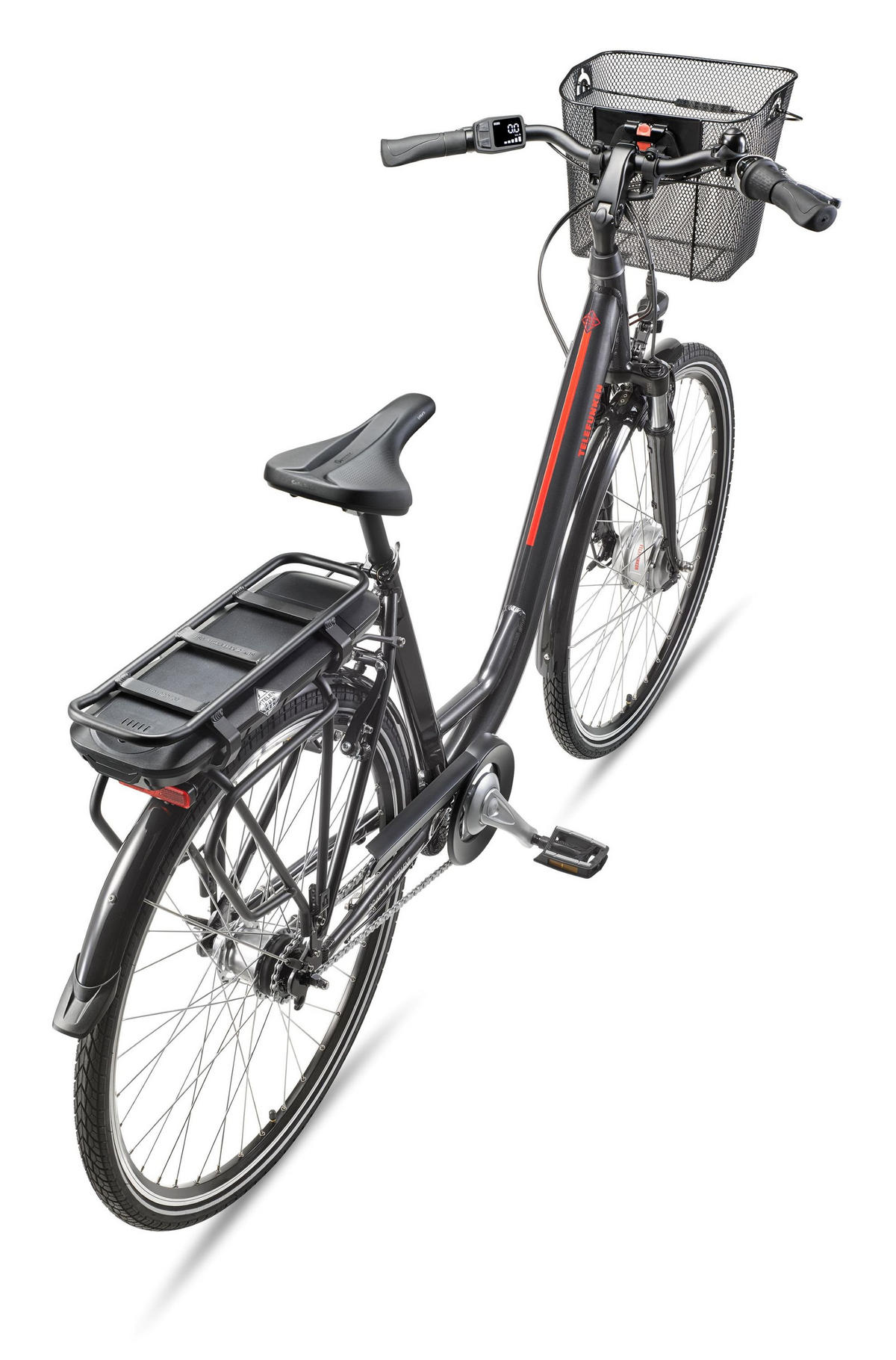 E-BIKE Cityrad Multitalent RC657 28 Zoll Elektrofahrrad 536,5 Wh Frontmotor 7-Gang-Kettenschaltung - Anthrazit, Metall (110cm) - Telefunken