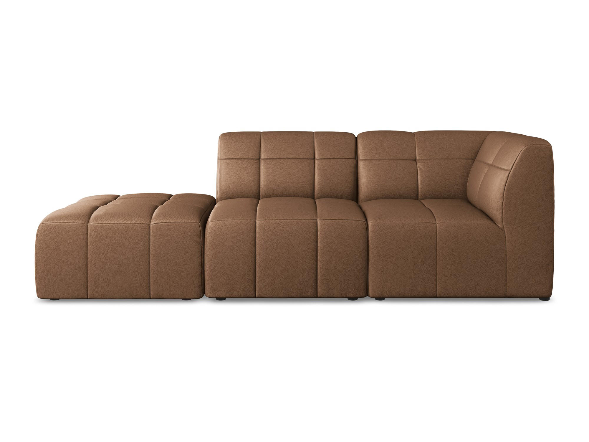 ECKSOFA Links Kunstleder Braun - Schwarz/Mokka, Holzwerkstoff/Kunststoff (240/90cm) - Makamii