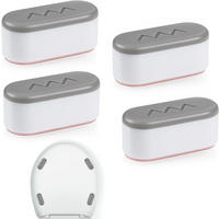 TOILETTENSITZERHÖHUNG,SILBERFARBEN,4.5/2/1.8CM,4ER-PACK - Silberfarben, Kunststoff (7/2/7cm)