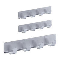 3XHAKENLEISTE - Silberfarben, Metall (16/2.5/2cm) - Relaxdays