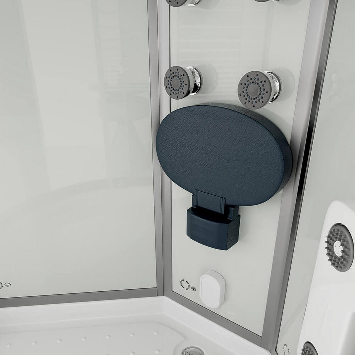 DAMPFDUSCHE WHITE PEARL - Weiß, 100 x 100 cm - Weiß, Glas (100cm) - Home Deluxe
