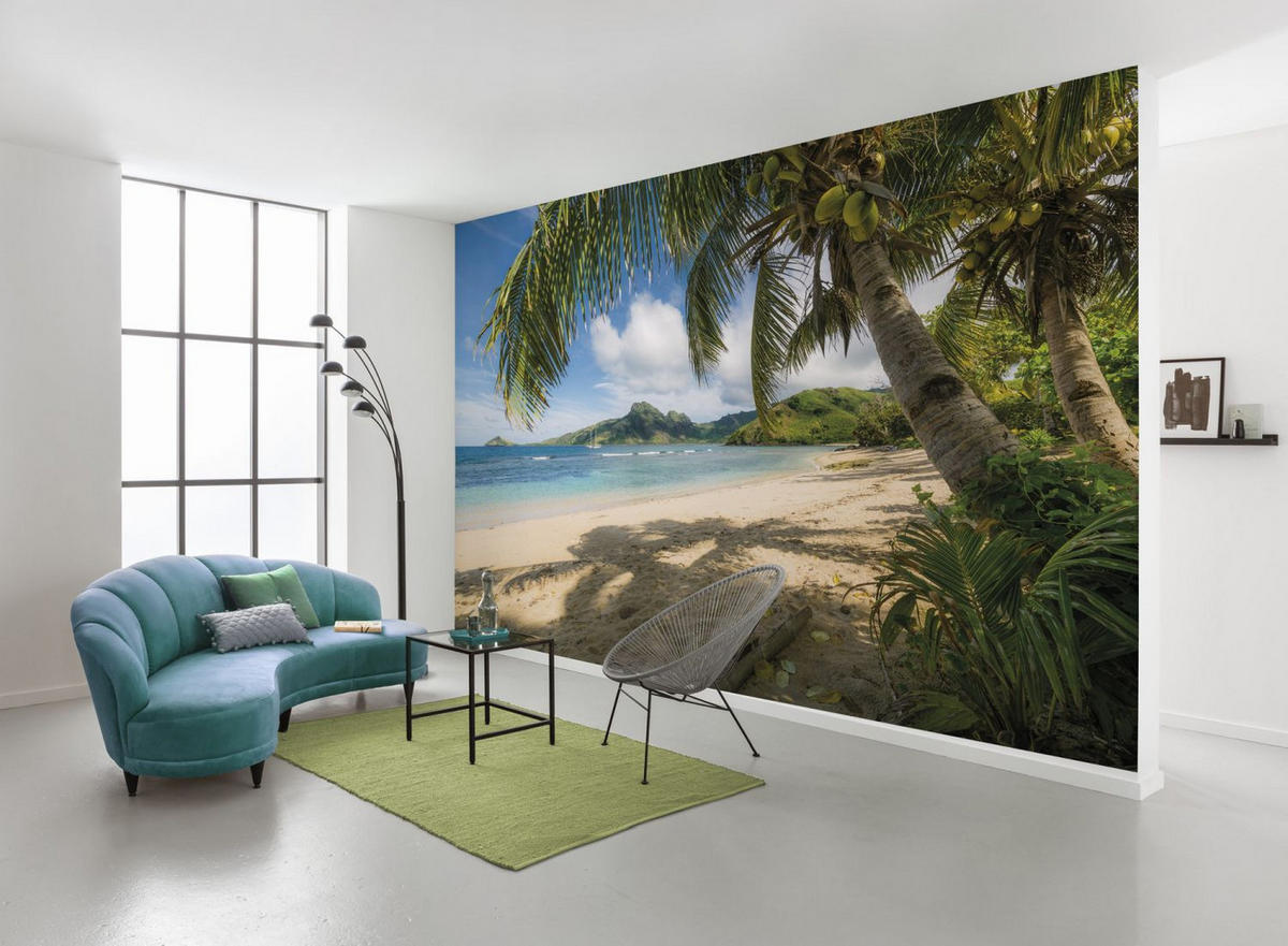 FOTOTAPETE Strand 450 x 280 cm - Grün, Papier (450/280cm) - Sanders & Sanders