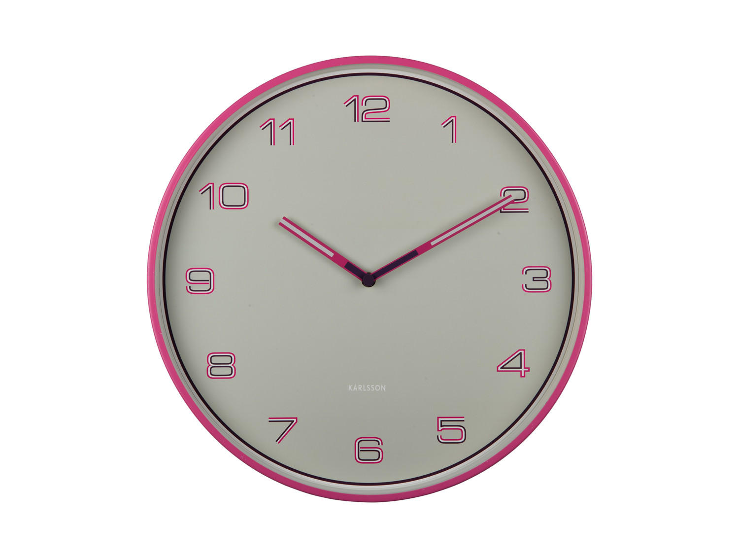 WANDUHR Lined Numbers Ø40 cm - Pink, Metall (40/1/40cm) - Karlsson