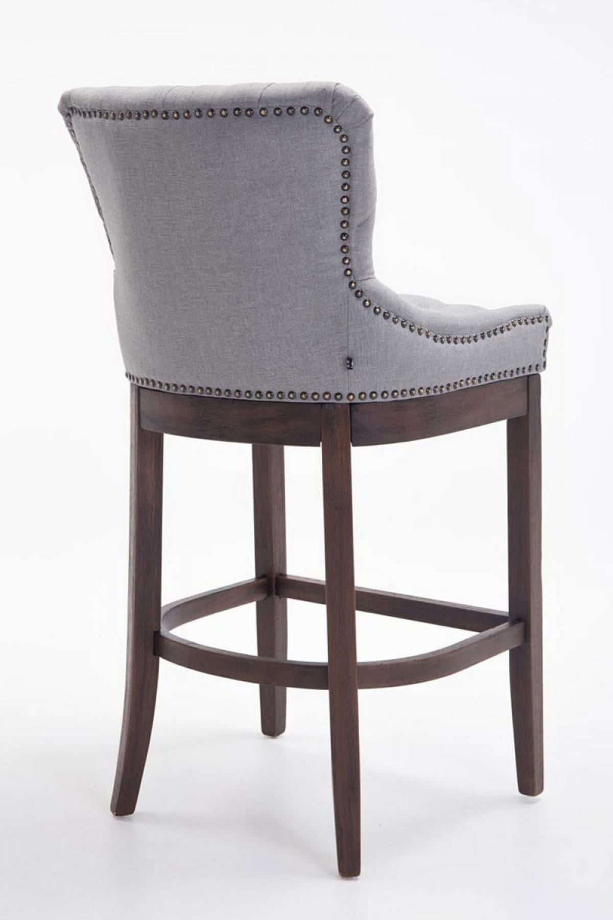 BARHOCKER 2er Set Stoff Hellgrau - Hellgrau, Holz/Textil (55/109/57cm) - CLP