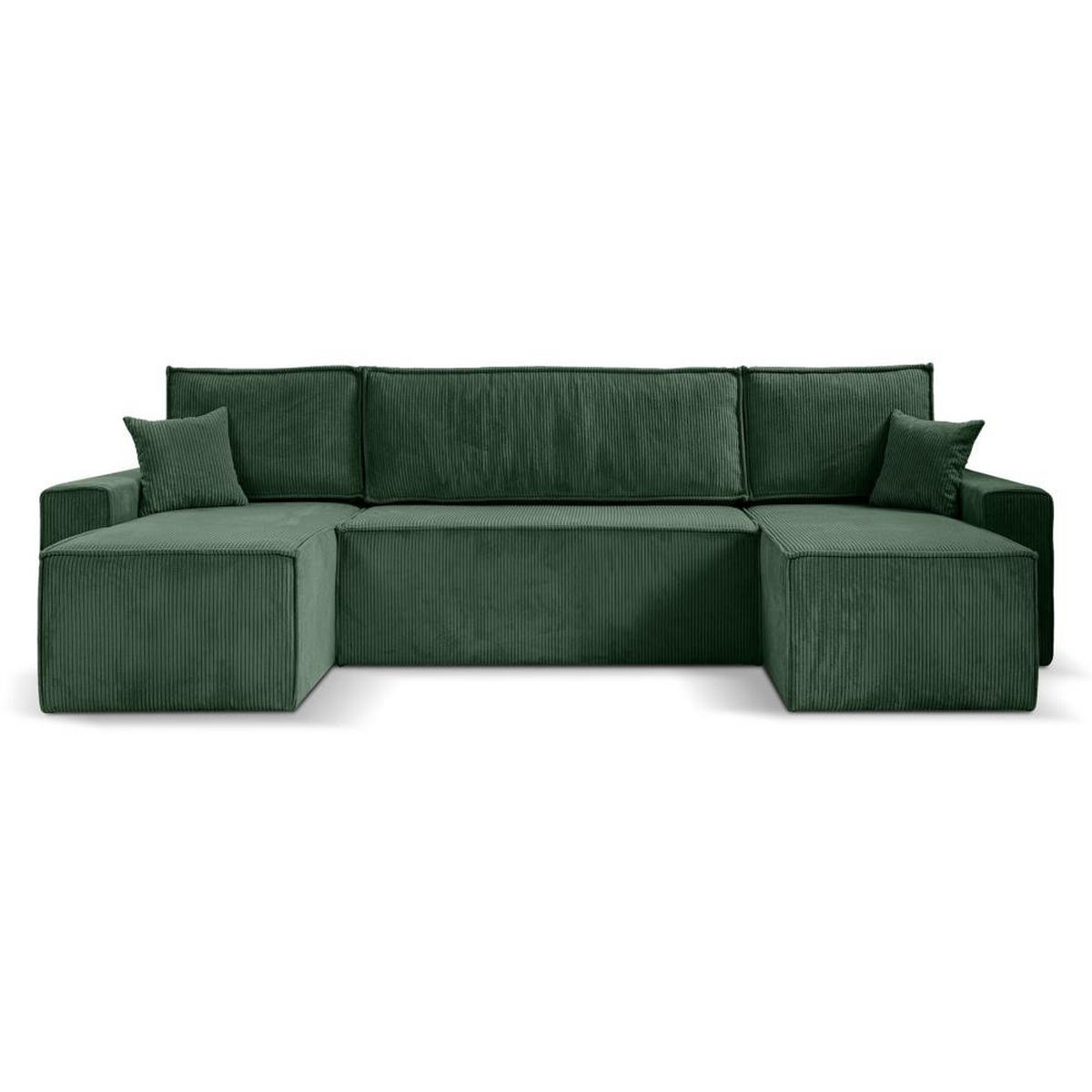 WOHNLANDSCHAFT Hektor U mit Schlaffunktion grün - Grün, Textil (318/94/152cm) - Beautysofa