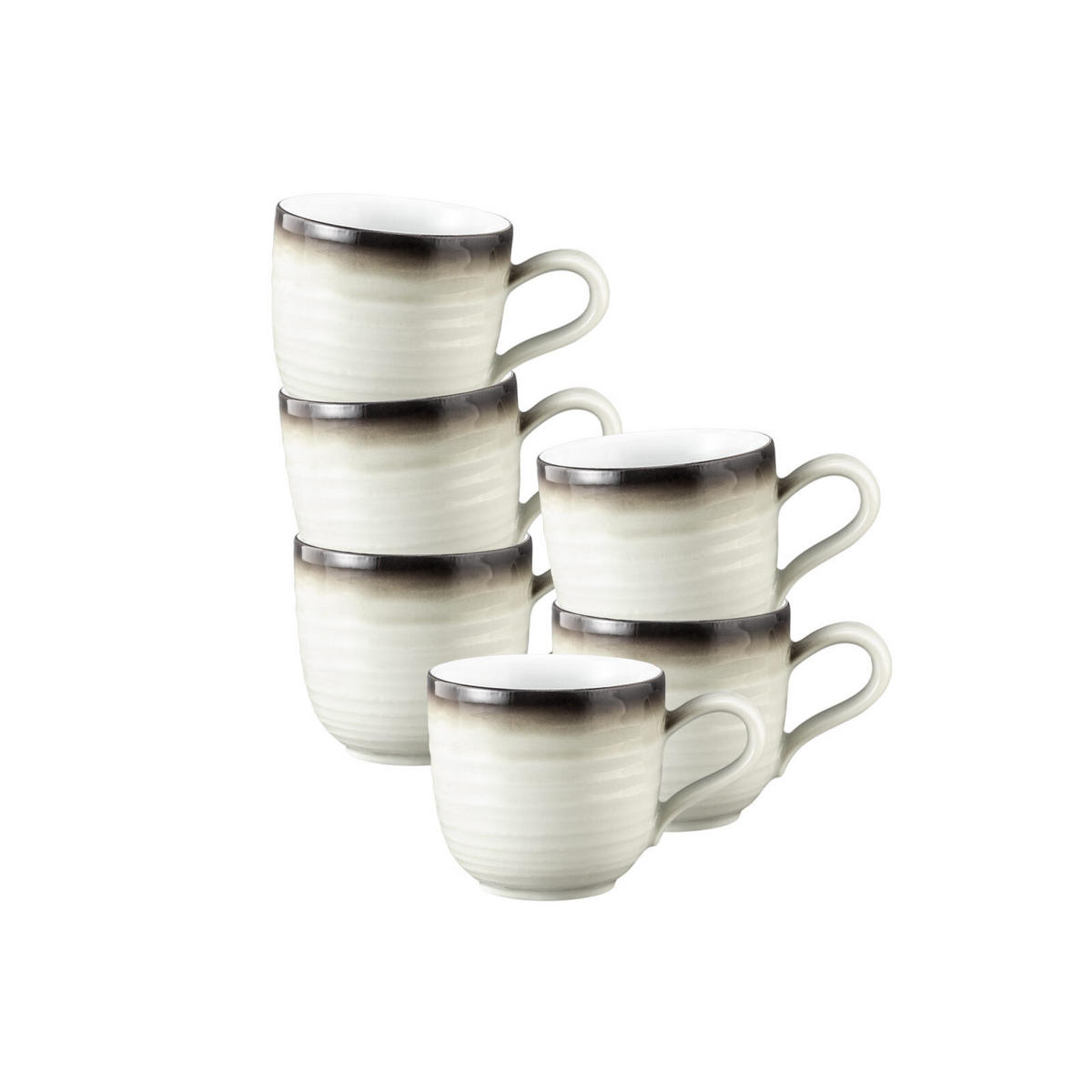 ESPRESSOTASSEN Terra Corso 0,09 l 6er Set - Beige/Grau, Keramik (0.09L) - Seltmann Weiden