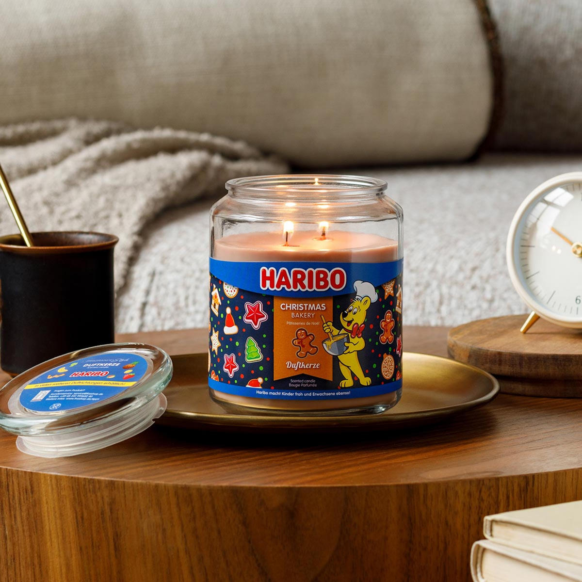 DUFTKERZE Haribo - Braun, Glas/Naturmaterialen (13cm)