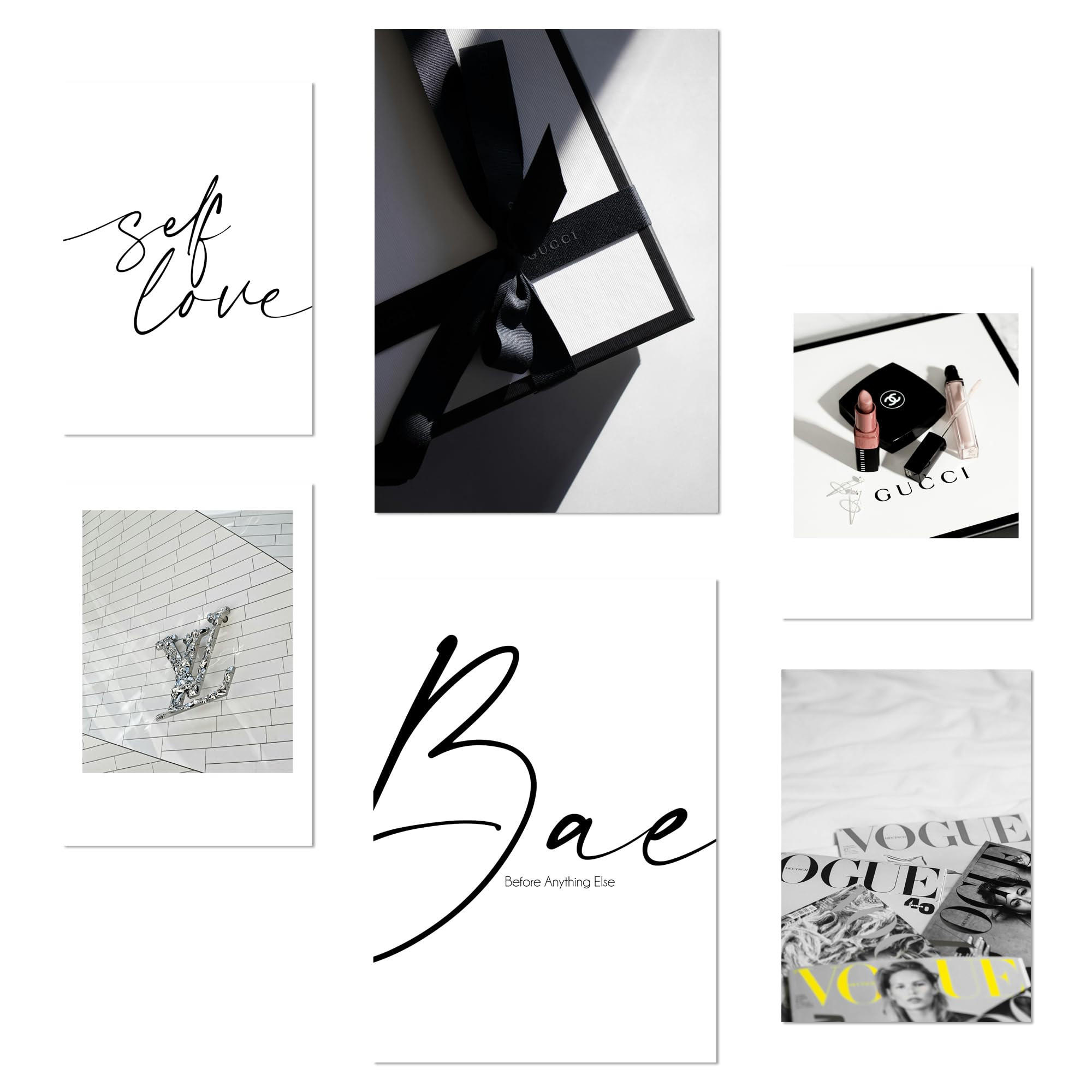 POSTER Set Mit 6 Mode Luxus A3 & A4 Rahmenlos - Klar, Papier (29/3cm) - Nacnic