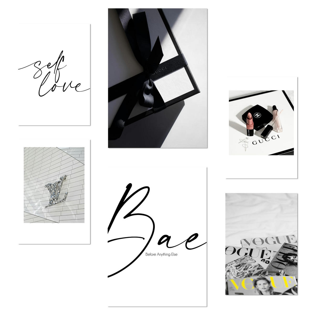 POSTER Set Mit 6 Mode Luxus A3 & A4 Rahmenlos - Klar, Papier (29/3cm) - Nacnic