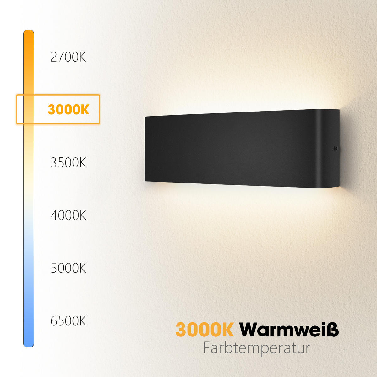 WANDLAMPE LED WA1021D Innen - Schwarz, Metall (9/3.5/40cm) - LOVHAUS