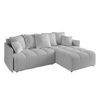 ECKSOFA Ottomane rechts LONLI-L 251x189x68 Hellgrau Bouclé - Hellgrau, Holzwerkstoff/Kunststoff (189/251cm) - ALTDECOR