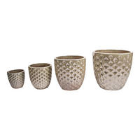 TOPF Mindy Weiß 44/44/42cm 4er-Set - Weiß, Keramik (42cm) - PTMD Collection