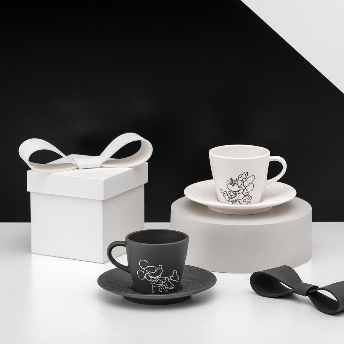 ESPRESSOTASSEN Manufacture Rock - Mickey Mouse schwarz 60 ml 6er Set - Schwarz, Keramik (0.06L) - Villeroy & Boch
