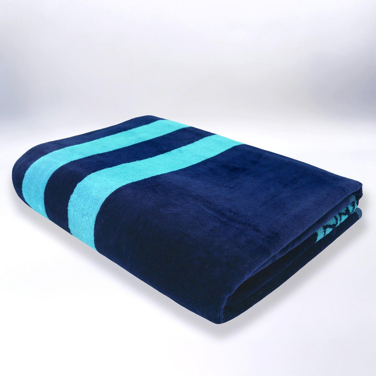 STRANDTUCH aus Veloursfrottee Jacquard Blau 140x180 400g/m² - Paxos - Blau, Textil (140/180cm) - LE COMPTOIR DE LA PLAGE