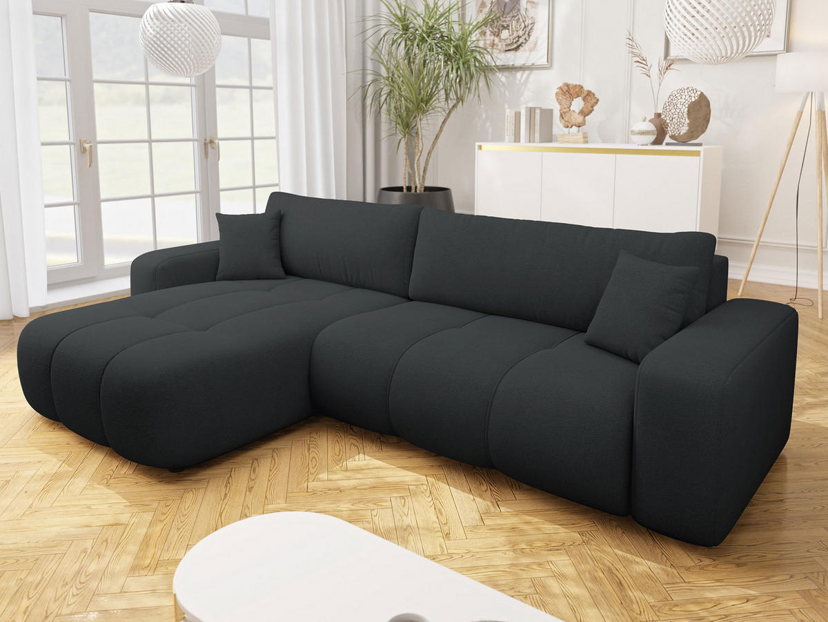 ECKSOFA Furyn Maxi - Schwarz, Holz/Kunststoff (274/145cm) - MIRJAN24