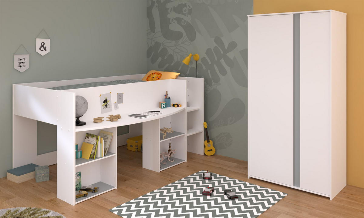 KINDERZIMMER-SET 2-tlg. Parisot Pirouette 14 Holzdekor Weiß - Weiß, Kunststoff (100/1/200cm) - 58aufmkessel