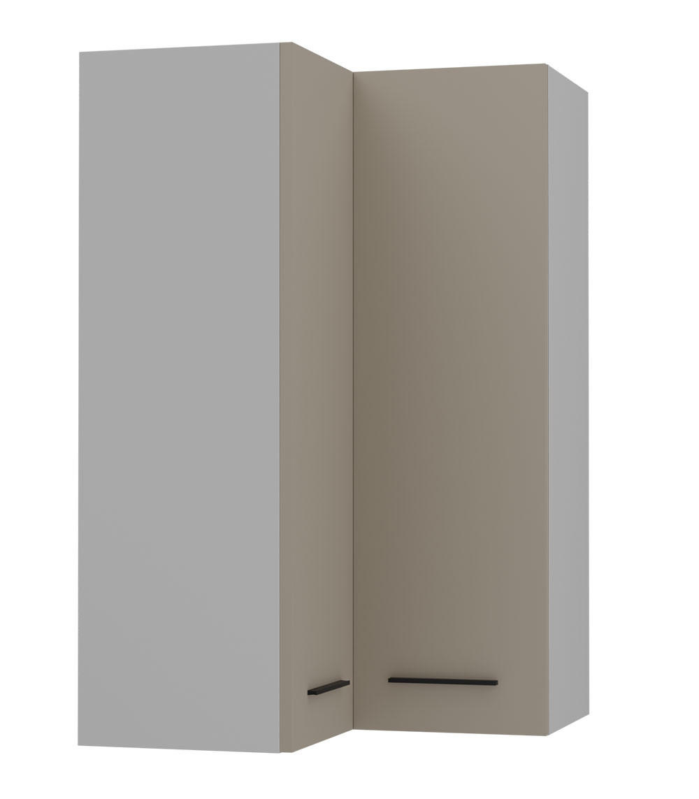 ECKHÄNGESCHRANK Bonn W14/60 grau / stone grey matt 60 / 60 / 96cm - Graubraun/Grau, Holz/Holzwerkstoff (60/96/60cm) - Feldmann-Wohnen