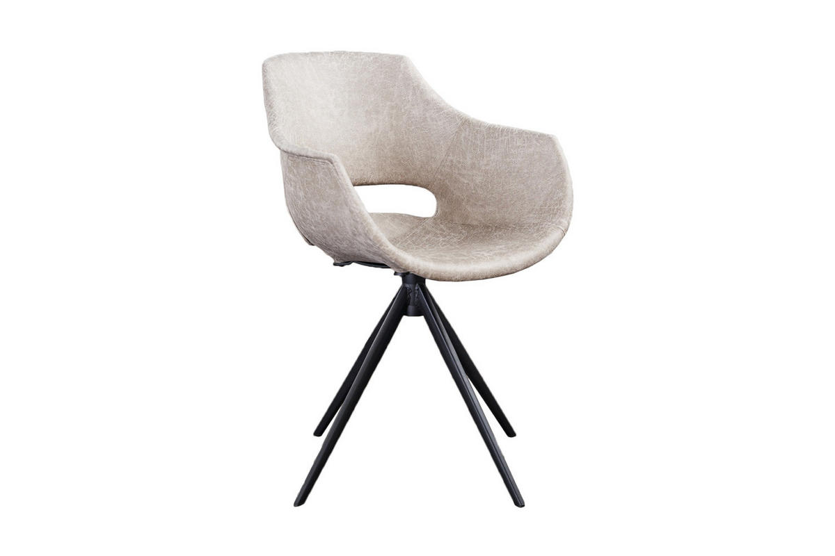 DREHSTUHL ZAJA Cremeweiß Microfaser - Creme, Textil (57/85/59cm) - KAWOLA