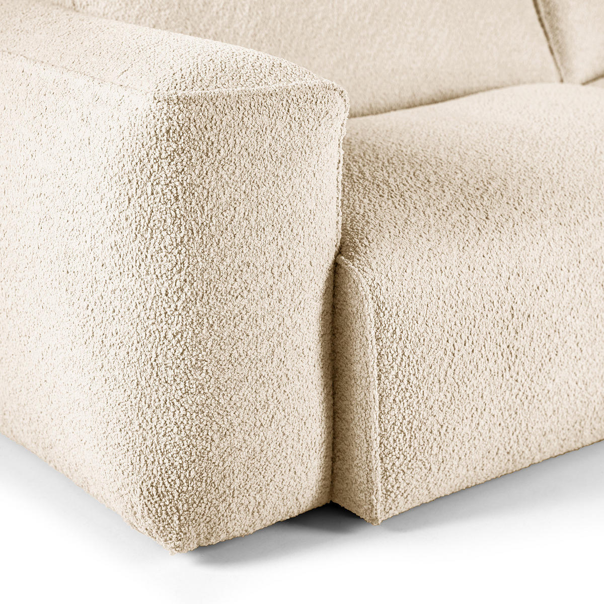 3-SITZER ECKSOFA mit Recamiere - Beige/Schwarz, Kunststoff/Textil (295/231cm) - home24