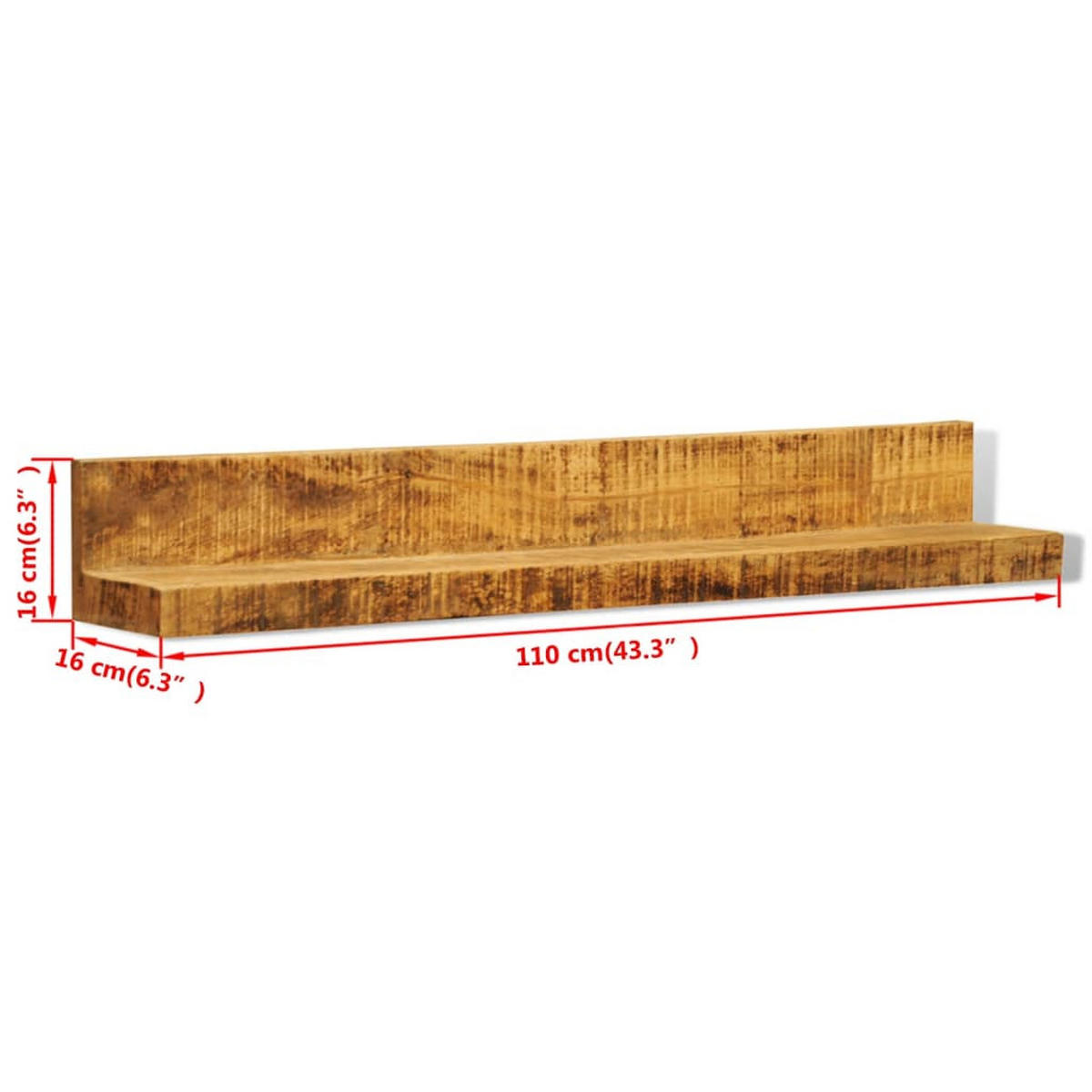 WANDREGALE 2er set Massivholz - Braun, Holz (110/16/16cm) - vidaXL