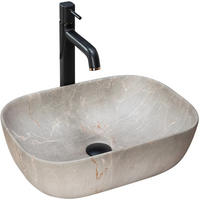 AUFSATZWASCHBECKEN LIVIA BEIGE 46,5/33,5/13,5 cm - Beige, Keramik (46.5/13.5/33.5cm) - REA