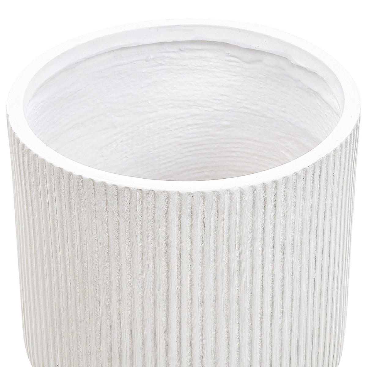KVĚTINÁČ Bílý Daria - bílá, přírodní materiály (30cm) - Beliani