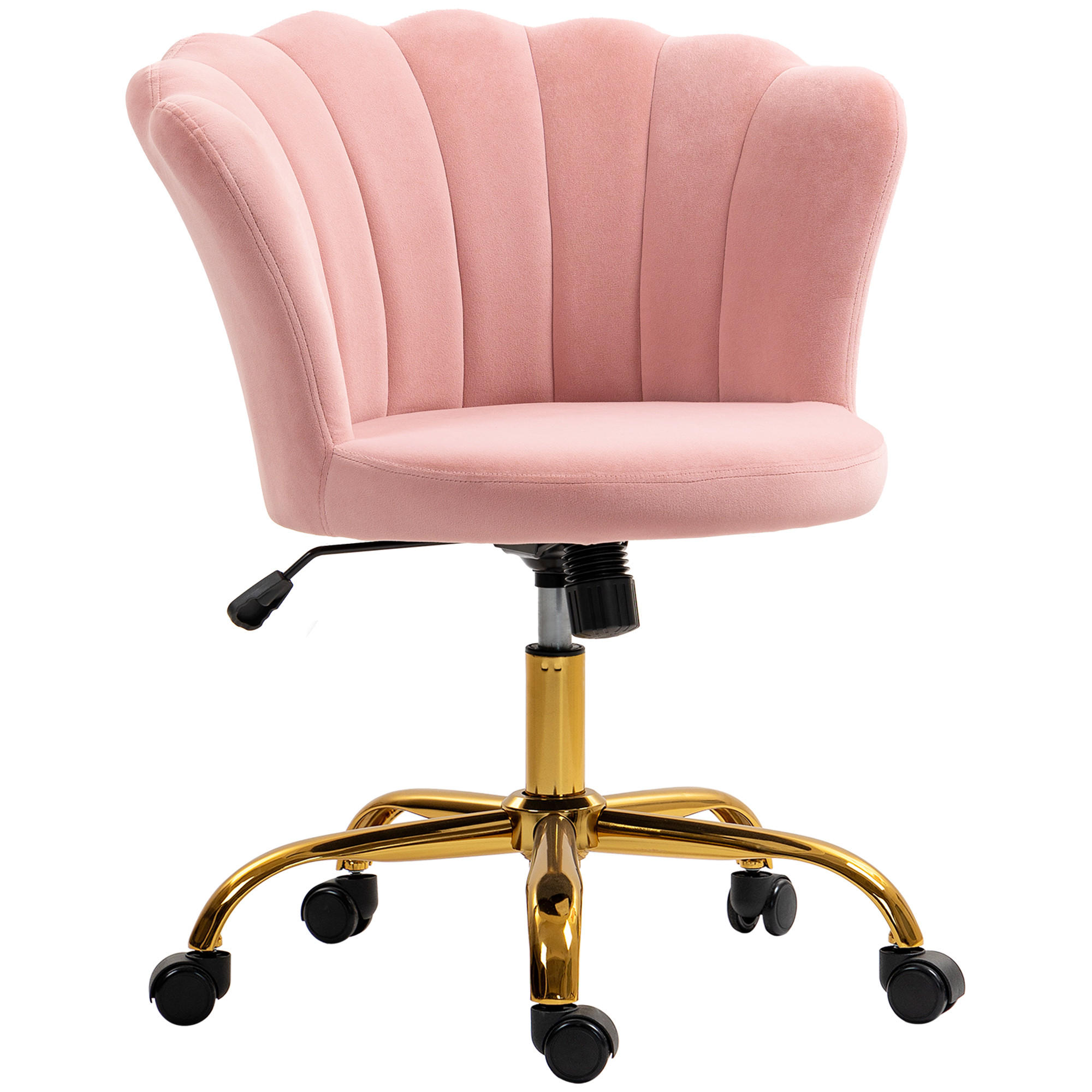 DREHSTUHL DE-11750 höhenverstellbar Teddy-Plüsch Creme - Pink, Textil (64/90/69cm) - ComfortXL