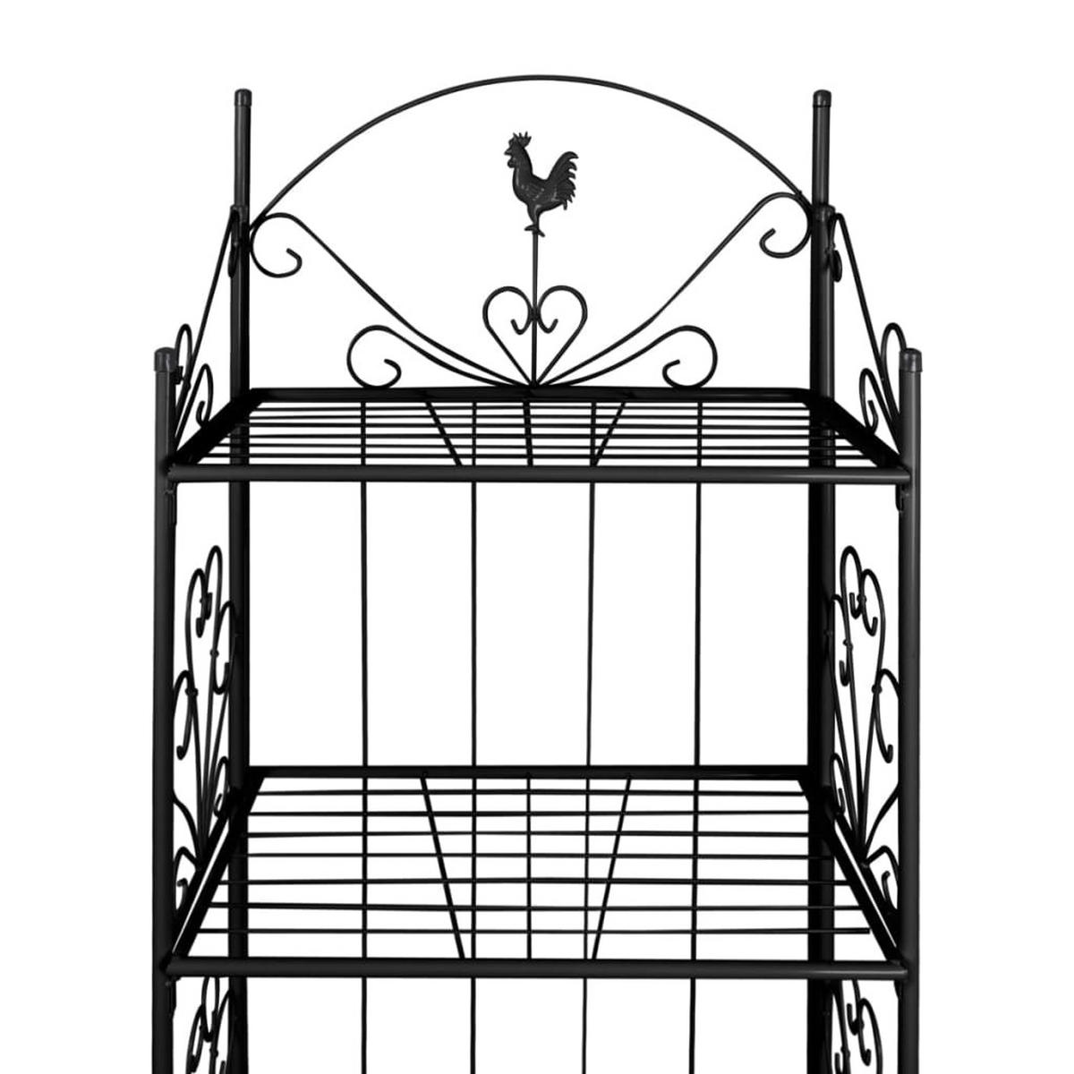 PFLANZENTREPPE Blumenregal Blumenständer Schwarz - Schwarz, Metall (33/153/61.5cm) - vidaXL