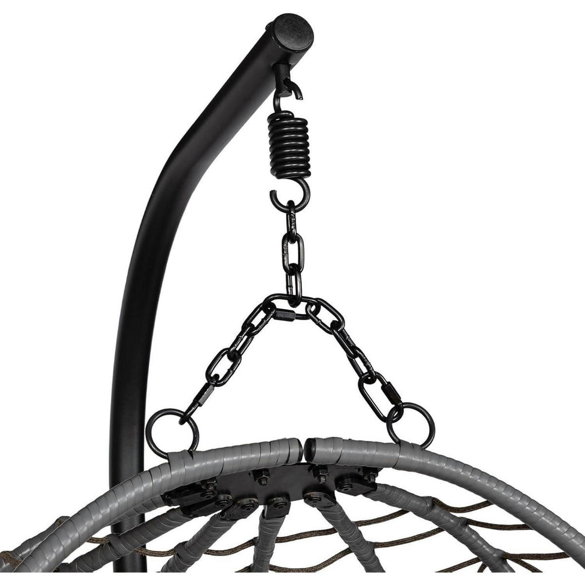 HÄNGESESSEL mit Gestell Grau inkl. Kissen bis 150kg - Grau, Metall (90/1.5/100cm)