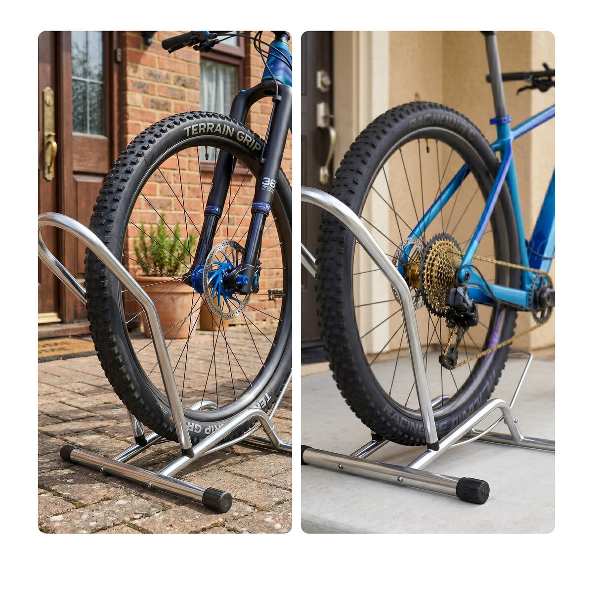FAHRRADSTÄNDER Silber Stahl bis 29 Zoll - Silberfarben, Metall (41/72.5/44.5cm) - Relaxdays