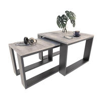 SATZTISCH im Industrie-Stil Beton 2er-Set - Grau, Holzwerkstoff (59.6/60/43.3cm) - Matkam Möbel