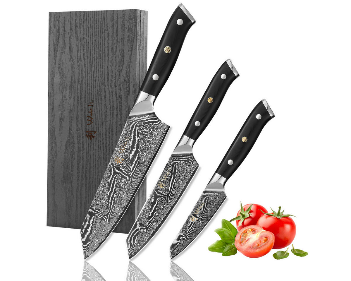 MESSERSET 3-tlg. 10–18 cm - Schwarz, Metall - Wakoli